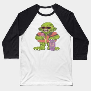 Skater green monster Baseball T-Shirt